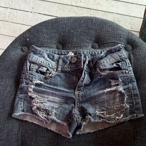 Distressed Denim Jean Shorts